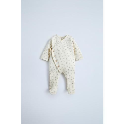 QUILTED FLORAL JUMPSUIT - Ecru | ZARA United States