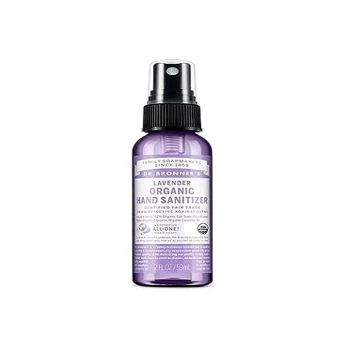 Dr. Bronner's - Organic Hand Sanitizer Spray (Lavender, 2 ounce) - Simple and Effective Formula, Cleanses & Sanitizes, No Harsh Chemicals, Moisturizes and Cleans Hands