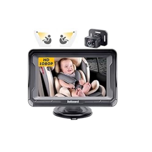DoHonest Baby Car Camera HD 1080P - Rear-Facing Car Baby Monitor with Night Vision, Adjustable View Angle, Easy Setup, Anti-Glare Display, Safety for Kids & Infants