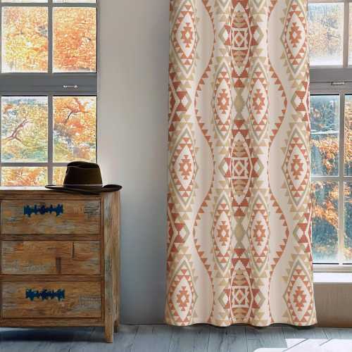 Western Curtain Panel, Southwestern Curtain Set, Room Window Drapey, Southwest Valances, Custom Size Window Treatment,Rustic Window Covering