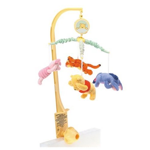 Peek a Boo Disney Winnie The Pooh Tan, Green, Red Musical Mobile