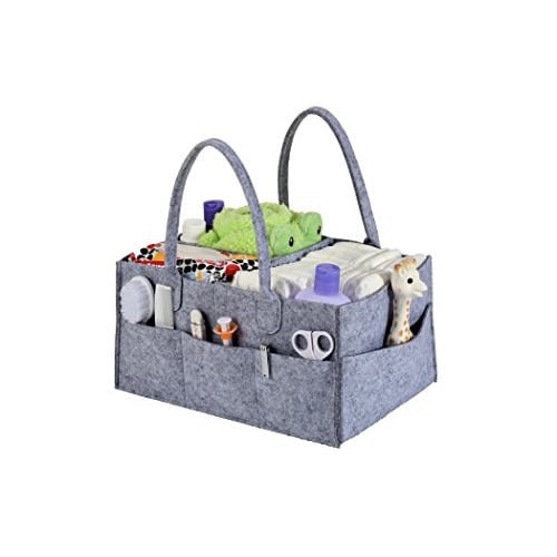 Stuff Me Baby - Portable Diaper Caddy and Baby Wipes Storage Organizer Bin for Home Nursery and Car- Spacious Design 14" x 10" x 7"
