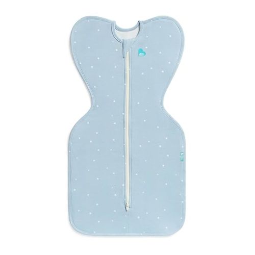 Love to Dream Swaddle Up Original, Arms Up Position, Light and Ultra Breathable Cotton - Wearable Blanket - 1.0 TOG - (20-24°C) Ideal for Moderate Temps (Twinkle Powder Blue, Small, 3.5–6kg)