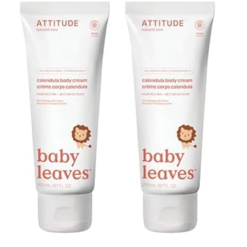 ATTITUDE Baby Body Cream, Ewg Safe Moisturizing Lotion for Sensitive Skin, Moisture & Protect, Pear Nectar, 6.7 Fl Oz (Pack of 2)
