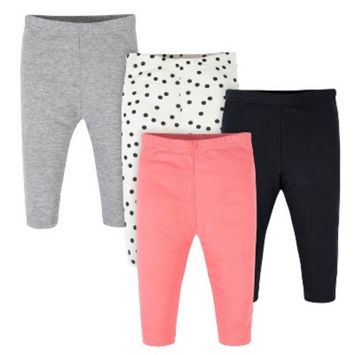 Onesies Brand Baby Girls' Pants, 4-pack, Color: Dots, Size: 0-3 months