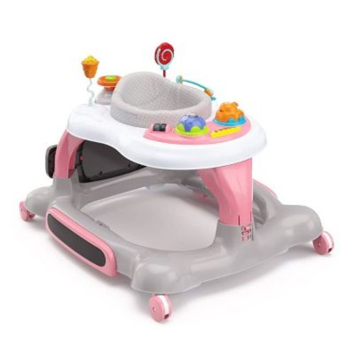 Storkcraft 3-in-1 Activity Walker And Rocker With Jumping Board And Feeding Tray - Pink