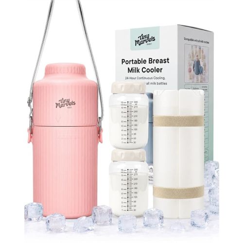 Portable Breast Milk Cooler 22oz Large Capacity with 2-Bottle for Outdoor