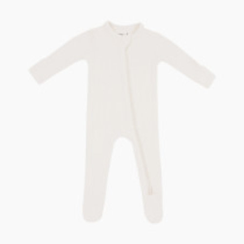 Kyte Baby Ribbed Zipper Footie - Oat, 0-3 M
