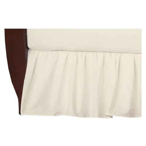 American Baby Company 100% Natural Cotton Percale Ruffled Crib Skirt, Cream, 52"L x 28"W + 13.5"