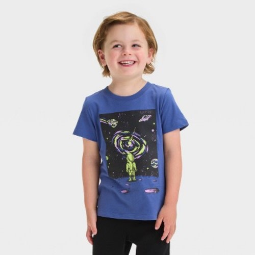 Toddler Boys' Space Short Sleeve Graphic T-Shirt - Cat & Jack™ Violet 18M