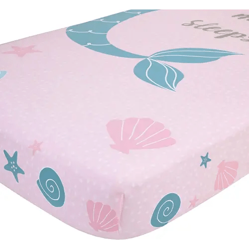 NoJo Sugar Reef Mermaid Photo Op 100% Cotton Fitted Crib Sheet