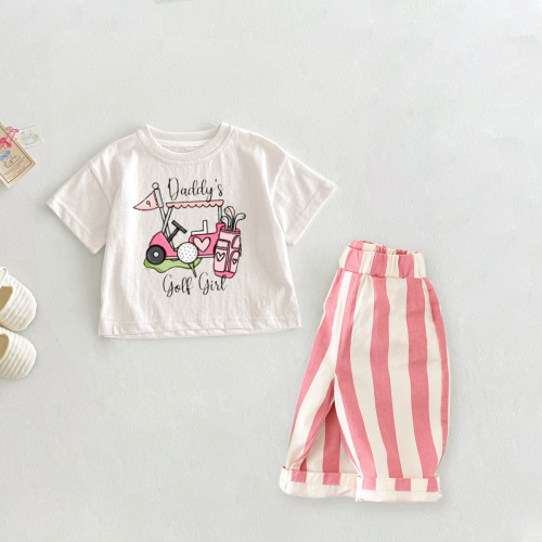 DADDY'S GOLF GIRL Baby Toddler 2-Piece Slogan Set