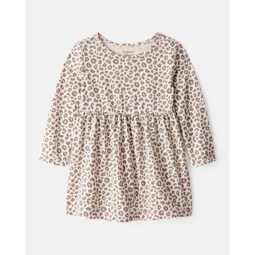 Baby Girl Leopard Print Long-Sleeve Dress - Brown - Carter's | Carter's