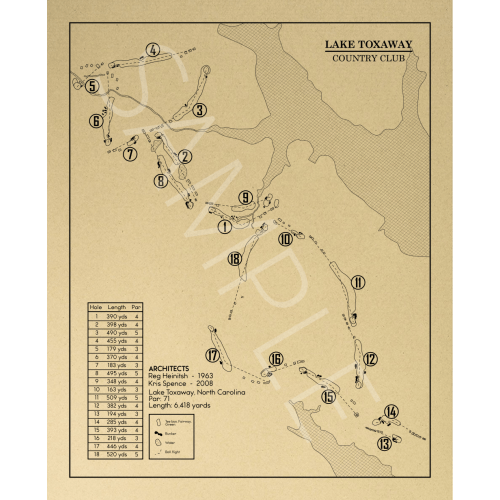 Lake Toxaway Country Club Outline (Print)