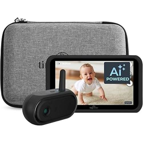 Tiny Traveler Ai Smart Wireless Baby Car Monitor - AI-Powered Safety Alerts: Cry/Laugh/Stand Detection, Virtual Fence, Long Range 1000ft Night Vision Lullabies Night Light