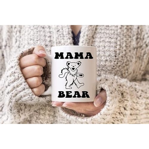 Mama Bear Coffee Mug - Grateful Dead inspired mug - Dancing Bear - deadhead gift - Mother39;s Day Gift - New mom - Hippie mom - baby shower