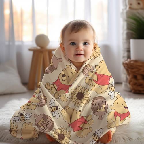 Winnie the pooh Minky Blanket, yellow winnie the pooh baby blanket, toddler blanket, disney decor, disney gift, gift under 100
