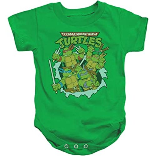 Popfunk TMNT Teenage Mutant Ninja Turtles Retro Group Infant Baby Boys Onesie Snapsuit