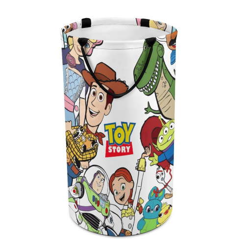 Toy Story Laundry Basket Hamper Holder Portable Tall Collapsible Laundry Hamper Nusery Storage Basket Bin with Handles, Canvas & Waterproof Lining for Household Items