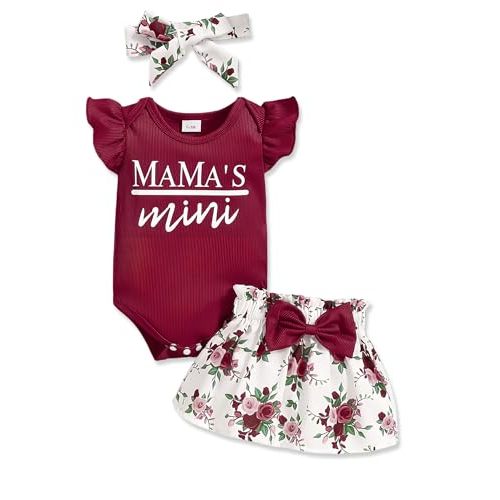 PaPaai Sara Newborn Infant Clothes Baby Girl Dress Summer Toddler Outfit Cute Girl Romper Skirt Set+Headband