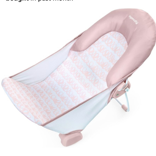 Ingenuity Foldaway 2-Position Bather, 2-Position Adjustable Support Baby Bath seat for Sink or Bathtub, Ages 0-6 Months, up to 20 pounds, Pink