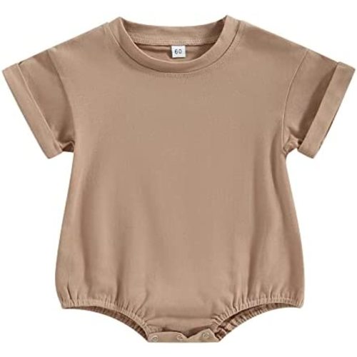 Baby Boy Girl Bubble Shirt Romper Outfit Short Sleeve Summer Bodysuit Top Newborn Oversized Crewneck Jumpsuit