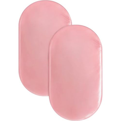Satin Bassinet Sheets for Baby Girl 2 Pack Pink Bassinet Sheet for Baby Hair and Skin, Soft Silky Bassinet Sheet for Rectangle, Hourglass, Oval Cradle or Bassinet Pad&Mattress, Pink