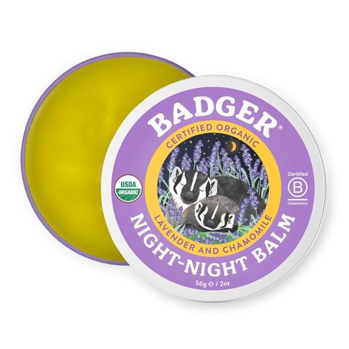 Badger Night Night Balm, 100% Organic Aromatherapy Kids Sleep Support w/Chamomile & Lavender, Helps Kids Sleep w/Calming Essential Oils, Long Lasting 2 oz Tin