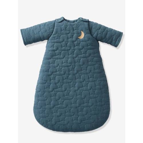 Quilted Baby Sleep Bag with Removable Sleeves in Organic Cotton* Gauze, Dream Nights - dark blue, Bedding & Decor