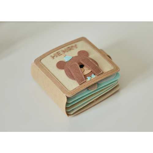 Personalized gift for baby boy& girl, Bear Adventure busy book, handmade felt quiet book, customized soft Montessori-inspired toy for travel