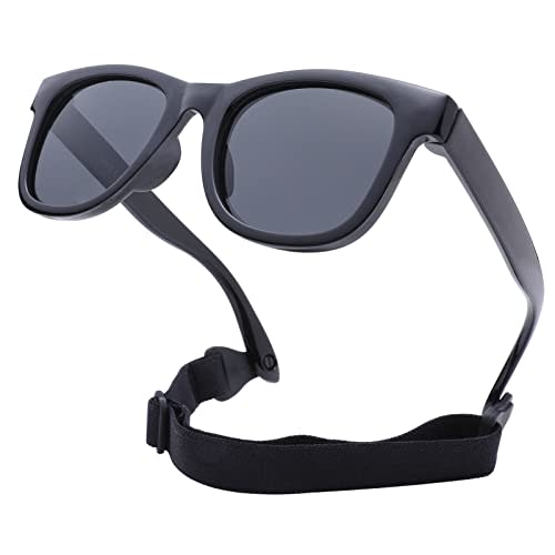 COASION Bendable Flexible Polarized Newborn Baby Sunglasses with Strap for Infant Boys Girls Age 0-12 Months CA8042