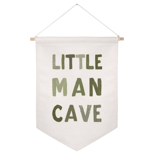 Little Man Cave Pennant Flag Wall Art Banner, Kids Room Decor, Nursery Wall Decor, Little Man Cave Sign, Hanging Canvas Banner, Baby Boy Wall Art, Kids Wall Art, Boys Room Decor, Boy Nursery Decor