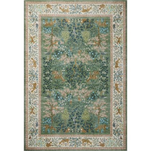5' x 7'6" Rifle Paper Co. x Loloi Canopy Sage / Blush Area Rug & Reviews | Birch Lane