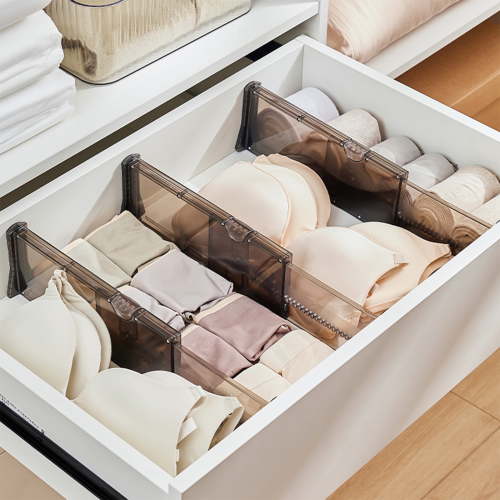 Yaoyar Adjustable Drawer Dividers, Expandable Drawer Organizers for Clothes, Drawer Separators for Kitchen/Bedroom/Office/Bathroom Organization and Storage