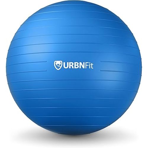 URBNFit Exercise Ball - Yoga Ball in Multiple Sizes for Workout, Pregnancy, Stability - Anti-Burst Swiss Balance Ball w/Quick Pump - Fitness Ball Chair for Office, Home, Gym