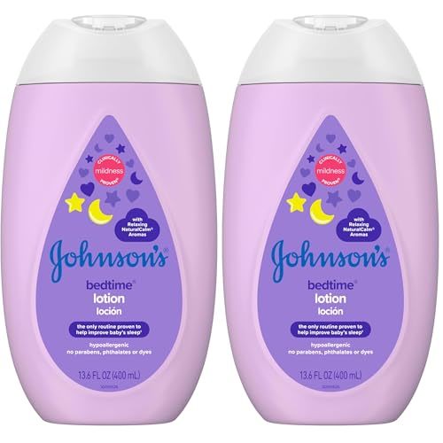 Johnson's Baby Bedtime Lotion with Natural Calm Essences Hypoallergenic & Paraben Free, 13.6 Fluid Ounce (Pack of 2)