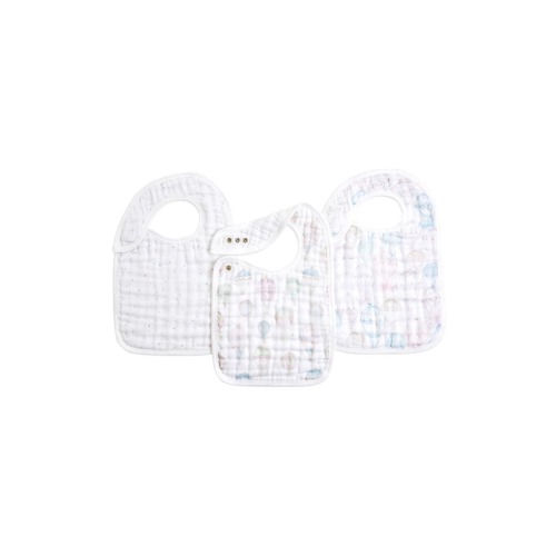 3-Pack Classic Organic Cotton Muslin Snap Bibs