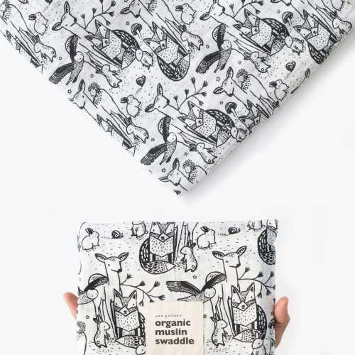 NB - Organic Muslin Swaddle - Forest