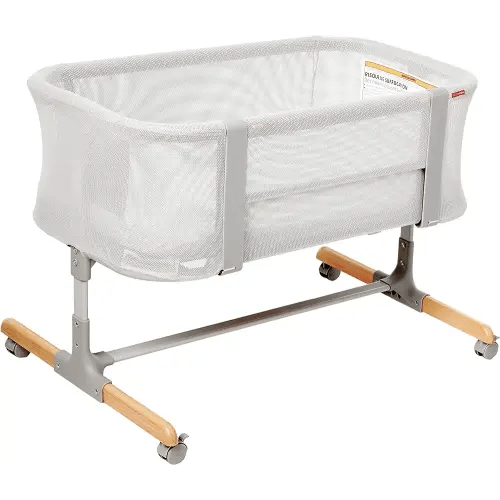 Skip Hop Baby Bassinet, Cozy Up 2-in-1 Bedside Sleeper & Bassinet, Grey