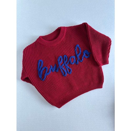 Buffalo NY Baby Sweater | Buffalo Bills Football Baby Sweater | Embroidered Baby Sweater | Buffalo Baby Gift | Personalized Baby Sweater |