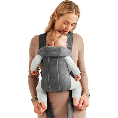 BabyBjörn Baby Carrier Mini, Dark Gray, 3D Jersey Infant Carrier (7-25 lbs), Ergonomic, Easy-to-Use