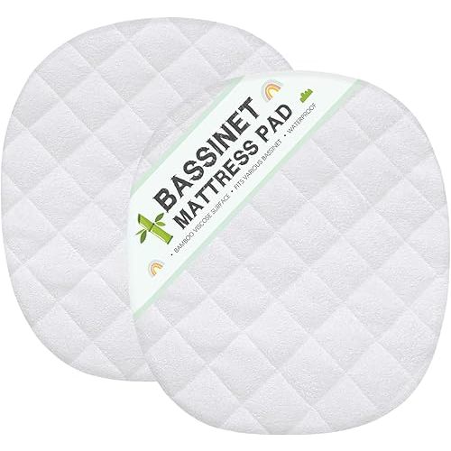 Bassinet Mattress Protector Fits 21" x 24" Graco Pack 'n-Play Dome LX Bassinet Bassinet Mattress, Ultra Soft Waterproof and Breathable, Viscose Made from Bamboo Surface, Washer & Dryer