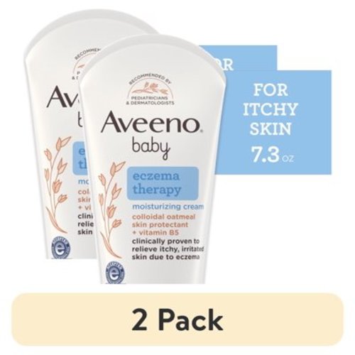 (2 pack) Aveeno Baby Eczema Therapy Moisturizing Body Lotion Cream, Natural Oatmeal, 7.3 oz