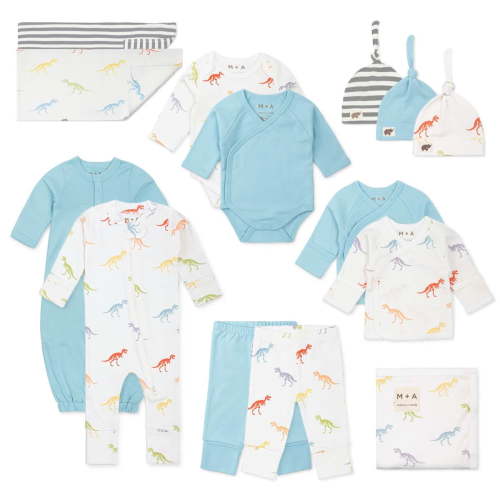 M+A by Monica + Andy Baby Cotton 14 Piece Gift Box Set, Sizes Preemie-3 Months