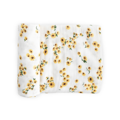 Deluxe Muslin Swaddle Blanket - Ditsy Sunflower