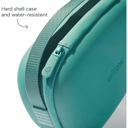 Willow Breast Pump Carrying Case, Teal, Use with Hands Free Wearable Breast Pumps, Ultra Durable Hard Shell Breast Pump Case with Removable Tray, Compact and Discreet