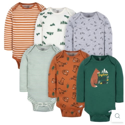 6-Pack Baby Boys Fox Onesies® Bodysuits – Gerber Childrenswear