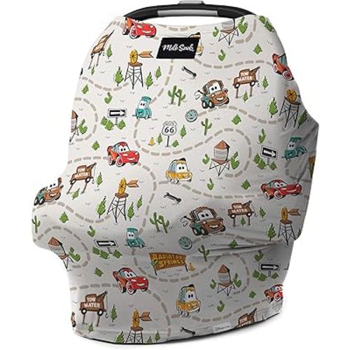 Milk Snob Original Disney 5-in-1 Baby Cover, Breastfeeding, Car Seat, Carrier, Stroller, High Chair, Shopping Cart, Canopy, Baby Shower Gender Neutral Gifts, Nursing Top (Pixar Cars)