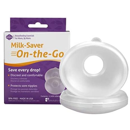 Milkies Milk-Saver On-The-Go, Breast Milk Collecting Shells and Nipple Shield, Discreet and Silicone-Free Catcher for Breastmilk, Collector Cups for Nursing & Breastfeeding, Holds More Than 1oz