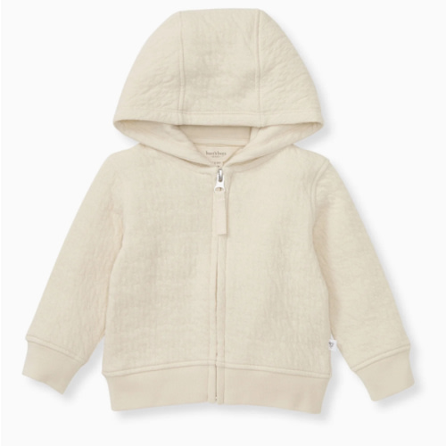 Organic Cotton Quilted Bee Baby Jacket Oat
